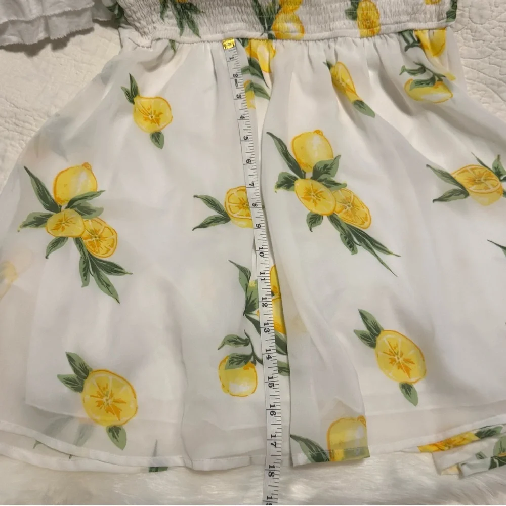 White dress with lemon print Size L. - Picture 8 of 10